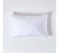 HOMESCAPES Taie d’Oreiller 50x75 cm, 100% Satin de Coton égyptien 1000 Fils, Coloris Blanc