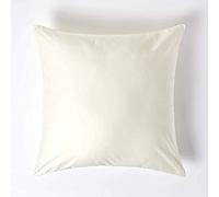 HOMESCAPES Taie d’Oreiller 60x60 cm, 100% Satin de Coton égyptien 1000 Fils, Coloris Crème