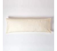 HOMESCAPES Taie de traversin 140 cm en 100% Coton égyptien 200 Fils - Lot de 2, Taie d’Oreiller 50x140 cm Coloris Crème