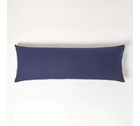 HOMESCAPES Taie de traversin 140 cm en 100% Coton égyptien 200 Fils - Lot de 2, Taie d’Oreiller 50x140 cm Coloris Bleu Marine