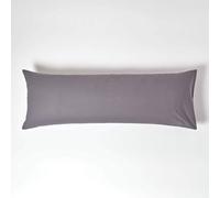 HOMESCAPES Taie de traversin 140 cm en 100% Coton égyptien 200 Fils - Lot de 2, Taie d’Oreiller 50x140 cm Coloris Gris foncé