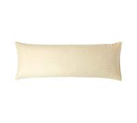 HOMESCAPES Taie de traversin 140 cm en Percale de Coton égyptien 330 Fils - Lot de 2, Taie d’Oreiller 50x140 cm, Coloris Jaune Pastel