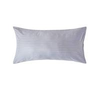 HOMESCAPES Taie d'oreiller 50x90 cm en Percale de Coton égyptien 330 Fils - Lot de 2, Taie d’Oreiller rectangulaire, Coloris Gris