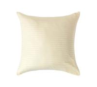 HOMESCAPES Taie d'oreiller 60x60 cm en Percale de Coton égyptien 330 Fils - Lot de 2, Taie d’Oreiller carrée, Coloris Jaune Pastel