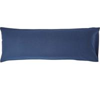 HOMESCAPES Taie d'oreiller en lin pour dormeur de côté Bleu foncé, 48 x 136 cm