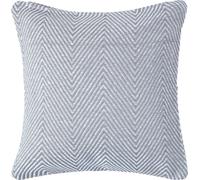 HOMESCAPES Taie d'oreiller Halden grise en coton avec motif à chevrons, 45 x 45 cm