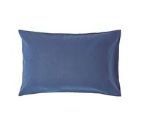 HOMESCAPES Taie d'oreiller rectangulaire en Lin lavé Bleu Marine 40 x 80 cm