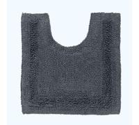 HOMESCAPES Tapis Contour WC 1600 g/m², Extra Doux, 100% Coton, réversible, antidérapant, Lavable, Super Absorbant, séchage Rapide, 50 x 55 cm Gris