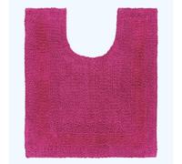 HOMESCAPES Tapis Contour WC 1600 g/m², Extra Doux, 100% Coton, réversible, antidérapant, Lavable, Super Absorbant, séchage Rapide, 50 x 55 cm Framboise