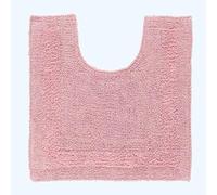 HOMESCAPES Tapis Contour WC 1600 g/m², Extra Doux, 100% Coton, réversible, antidérapant, Lavable, Super Absorbant, séchage Rapide, 50 x 55 cm Rose poudré