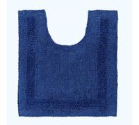 HOMESCAPES Tapis Contour WC 1600 g/m², Extra Doux, 100% Coton, réversible, antidérapant, Lavable, Super Absorbant, séchage Rapide, 50 x 55 cm Bleu Marine