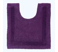 HOMESCAPES Tapis Contour WC 1600 g/m², Extra Doux, 100% Coton, réversible, antidérapant, Lavable, Super Absorbant, séchage Rapide, 50 x 55 cm Prune