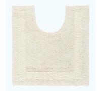 HOMESCAPES Tapis Contour WC 1600 g/m², Extra Doux, 100% Coton, réversible, antidérapant, Lavable, Super Absorbant, séchage Rapide, 50 x 55 cm Crème