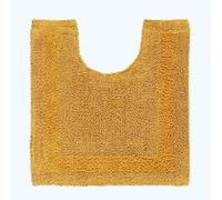HOMESCAPES Tapis Contour WC en Coton, Tapis WC et lavabo 50x55 cm, Tapis de Bain Jaune Moutarde