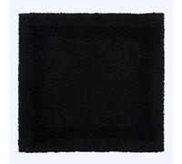 HOMESCAPES Tapis de Bain 1600 g/m², Extra Doux, 100% Coton, réversible, antidérapant, Lavable, Super Absorbant, séchage Rapide, Tapis de Douche 50x50 cm Noir