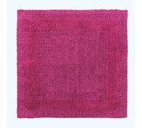 HOMESCAPES Tapis de Bain 1600 g/m², Extra Doux, 100% Coton, réversible, antidérapant, Lavable, Super Absorbant, séchage Rapide, Tapis de Douche 50x50 cm Framboise