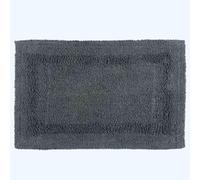 HOMESCAPES Tapis de Bain Absorbant en Coton, Tapis pour Salle de Bain 50x80 cm, Tapis de Bain Gris