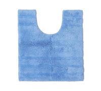 HOMESCAPES Tapis de Bain antidérapant 50 x 55 cm, Tapis Contour WC en Pur Coton Ultra Doux, Couleur Bleu