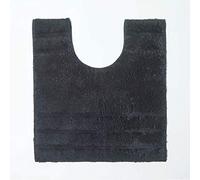 HOMESCAPES Tapis de Bain antidérapant 50 x 55 cm, Tapis Contour WC en Pur Coton Ultra Doux, Couleur Noir
