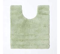 HOMESCAPES Tapis de Bain antidérapant 50 x 55 cm, Tapis Contour WC en Pur Coton Ultra Doux, Couleur Vert Sauge