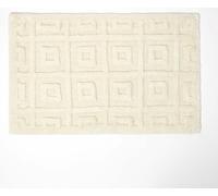 HOMESCAPES Tapis de bain crème, 50 x 80 cm - Tapis de bain à motifs géométriques