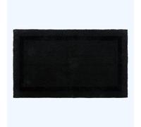HOMESCAPES Tapis de Bain de Luxe 1600 g/m² Extra Doux 100% Coton réversible, antidérapant, Lavable, Super Absorbant, séchage Rapide, 50 x 80 cm Noir