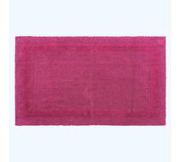 HOMESCAPES Tapis de Bain de Luxe 1600 g/m² Extra Doux 100% Coton réversible, antidérapant, Lavable, Super Absorbant, séchage Rapide, 50 x 80 cm Framboise