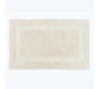 HOMESCAPES Tapis de Bain de Luxe 1600 g/m² Extra Doux 100% Coton réversible, antidérapant, Lavable, Super Absorbant, séchage Rapide, 50 x 80 cm Crème