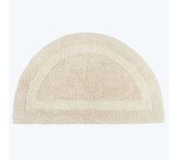 HOMESCAPES Tapis de Bain Demi-Lune 1600 g/m², Extra Doux, 100% Coton, réversible, antidérapant, Lavable, Super Absorbant, séchage Rapide, Tapis Demi Cercle 50x80 cm Crème