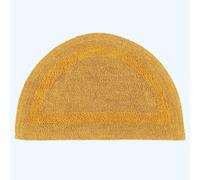 HOMESCAPES Tapis de Bain Demi-Lune 1600 g/m², Extra Doux, 100% Coton, réversible, antidérapant, Lavable, Super Absorbant, séchage Rapide, Tapis Demi Cercle 50x80 cm Jaune Moutarde