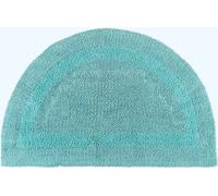 HOMESCAPES Tapis de bain demi-rond aqua 50x80 cm 100% coton