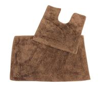 HOMESCAPES Tapis de Bain et Contour WC en Coton, Chocolat, Ensemble Tapis Salle de Bain et WC - Lot de 2