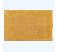 HOMESCAPES Tapis de Bain Extra Large, 1600 g/m², Super Doux, 100% Coton, réversible, antidérapant, Lavable, Super Absorbant, séchage Rapide, 70 x 120 cm Jaune Moutarde