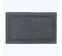 HOMESCAPES Tapis de Bain Extra Large, 1600 g/m², Super Doux, 100% Coton, réversible, antidérapant, Lavable, Super Absorbant, séchage Rapide, 70 x 120 cm Gris