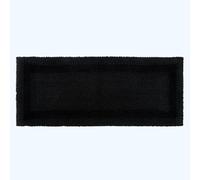 HOMESCAPES Tapis de Bain Long en Coton, Grand Tapis de Bain 40x100 cm, Tapis de Bain Noir