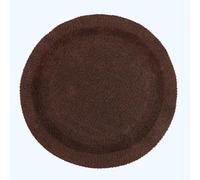 HOMESCAPES Tapis de Bain Rond en Coton, Tapis Rond Salle de Bain 80 cm, Tapis de Bain Chocolat