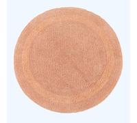 HOMESCAPES Tapis de Bain Rond en Coton, Tapis Rond Salle de Bain 80 cm, Tapis de Bain Pêche