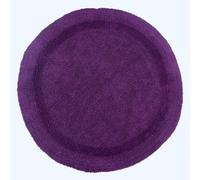 HOMESCAPES Tapis de Bain Rond en Coton, Tapis Rond Salle de Bain 80 cm, Tapis de Bain Prune