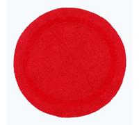 HOMESCAPES Tapis de Bain Rond en Coton, Tapis Rond Salle de Bain 80 cm, Tapis de Bain Rouge