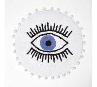 HOMESCAPES Tapis de Bain Rond tufté œil Bleu, Tapis de Salle de Bain Absorbant 60 cm
