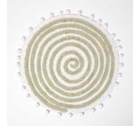 HOMESCAPES Tapis de Bain Rond Vert Sauge Spirale tuftée, Tapis de Salle de Bain Absorbant 60 cm
