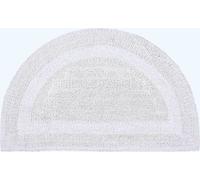 HOMESCAPES Tapis de bain semi-circulaire blanc 50x80 cm 100% coton