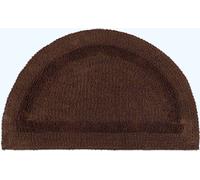 HOMESCAPES Tapis de bain semi-circulaire marron 50x80 cm 100% coton