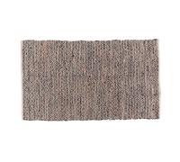 HOMESCAPES - Tapis de Couloir en Cuir recyclé Marron à Motif Losanges - 66 x 200 cm