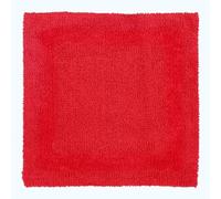 HOMESCAPES Tapis de Douche en Coton, Tapis de Sortie de Douche 50x50 cm, Tapis de Bain Rouge