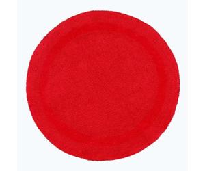 HOMESCAPES Tapis de Salle de Bain Rond, 1600 g/m², Extra Doux, 100% Coton, réversible, antidérapant, Lavable, Super Absorbant, séchage Rapide, 80 cm Rouge