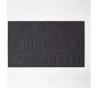 HOMESCAPES Tapis de sol PVC noir Hello Épais, résistant, antidérapant