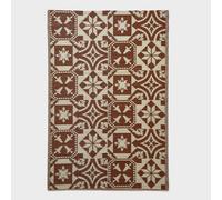 HOMESCAPES Tapis d'extérieur résistant aux intempéries brun-beige 122 x 182 cm, tapis de jardin réversible avec motif de carreaux pour balcon, terrasse, cuisine, entrée & jardin d'hiver