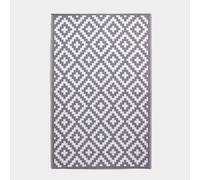 HOMESCAPES Tapis d'extérieur résistant aux intempéries gris-blanc 180 x 270 cm, tapis de jardin Zoe réversible, à motifs géométriques, pour balcon, terrasse, cuisine, entrée & jardin d'hiver