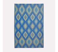HOMESCAPES Tapis extérieur résistant Pluie et UV, Tapis de Jardin imperméable réversible Bleu et Vert Amber, 180 x 270 cm, Intérieur extérieur terrasse Balcon